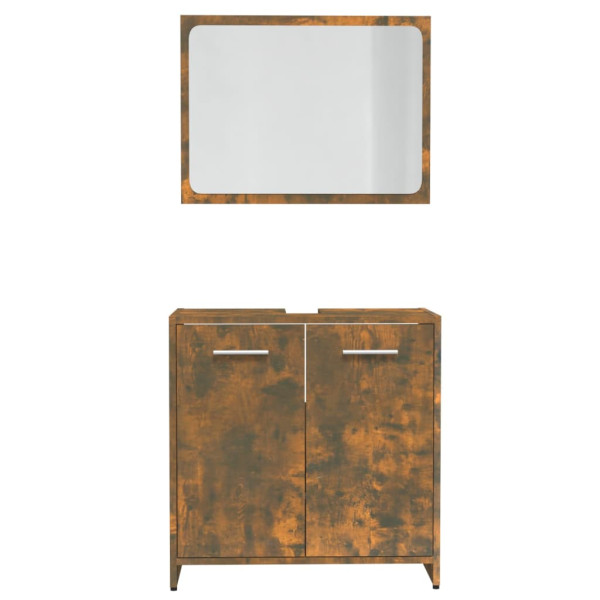 Conjunto de móveis casa de banho derivados madeira cor fumado M 5