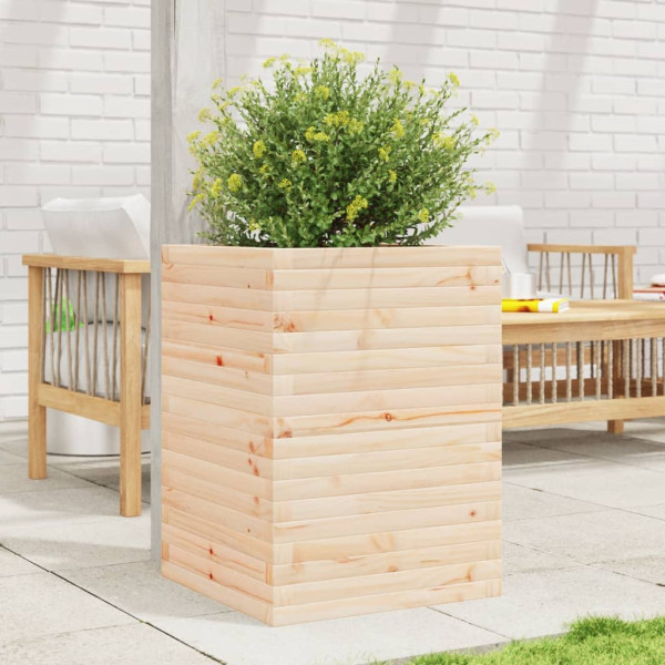 Jardinera de madera maciza de pino 50x50x68.5 cm M 3