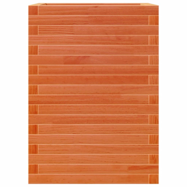 Jardinera madera maciza de pino marrón cera 50x50x68.5 cm M 5