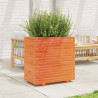 Jardinera madera maciza de pino marrón cera 70x40x72 cm 3