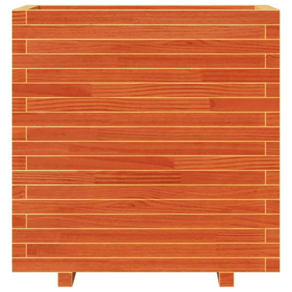 Jardinera madera maciza de pino marrón cera 70x40x72 cm M 5
