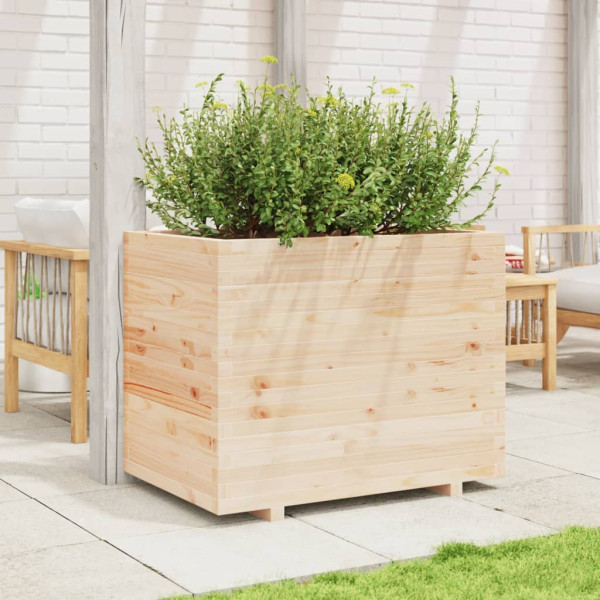 Jardinera madera maciza de pino 90x60x72 cm M 3