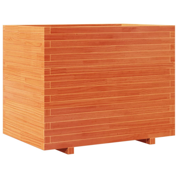 Jardinera madera maciza de pino marrón cera 90x60x72 cm M 2