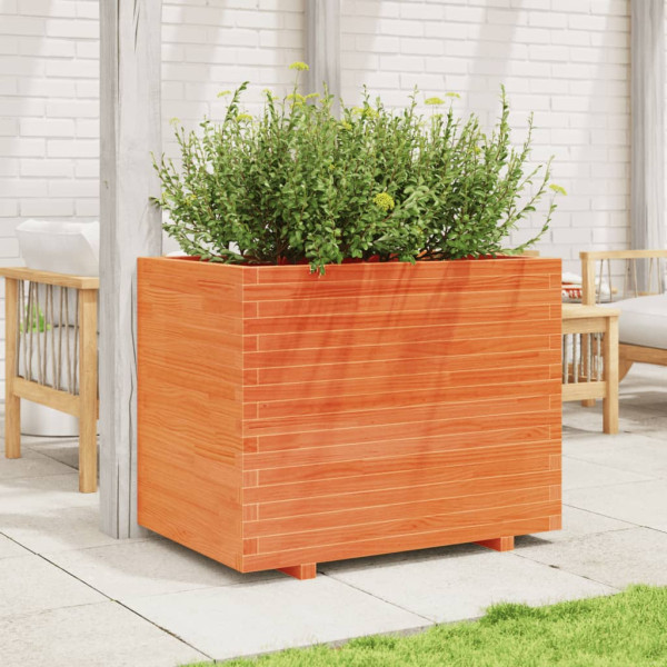 Vaso/floreira de jardim 90x60x72 cm pinho maciço castanho mel M 3