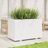 Jardinera de madera maciza de pino blanca 110x60x72 cm 3