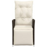 Sillón reclinable de jardín con cojines ratán sintético marrón 4