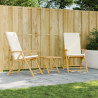Cadeiras jardim dobráveis/reclináveis c/ almofadões 2 pcs bambu 1