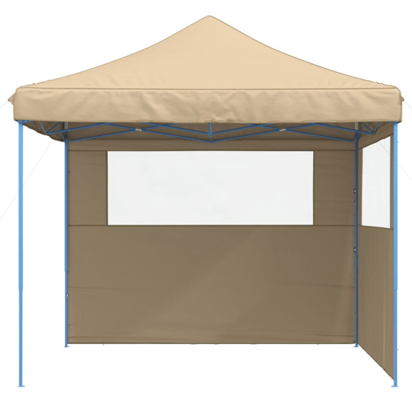 Tienda de fiesta plegable Pop-Up con 2 paredes laterales beige M 3