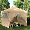 Tienda de fiesta plegable Pop-Up con 4 paredes laterales beige 1