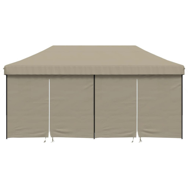 Tienda de fiesta plegable Pop-Up con 4 paredes laterales taupe M 3