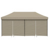 Tienda de fiesta plegable Pop-Up con 4 paredes laterales taupe 3