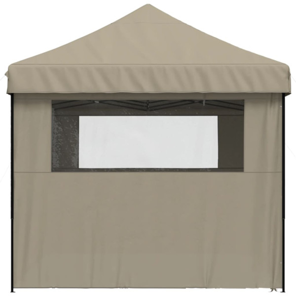 Tienda de fiesta plegable Pop-Up con 4 paredes laterales taupe M 4