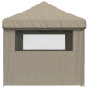 Tienda de fiesta plegable Pop-Up con 4 paredes laterales taupe 4