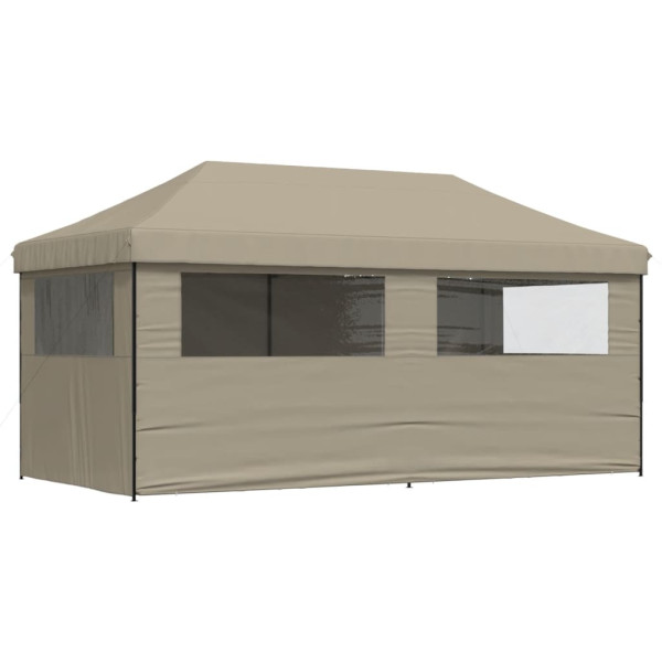 Tienda de fiesta plegable Pop-Up con 4 paredes laterales taupe M 5