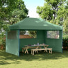 Tienda de fiesta plegable Pop-Up con 3 paredes laterales verde 1