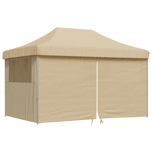 Tienda de fiesta plegable Pop-Up con 4 paredes laterales beige M 2