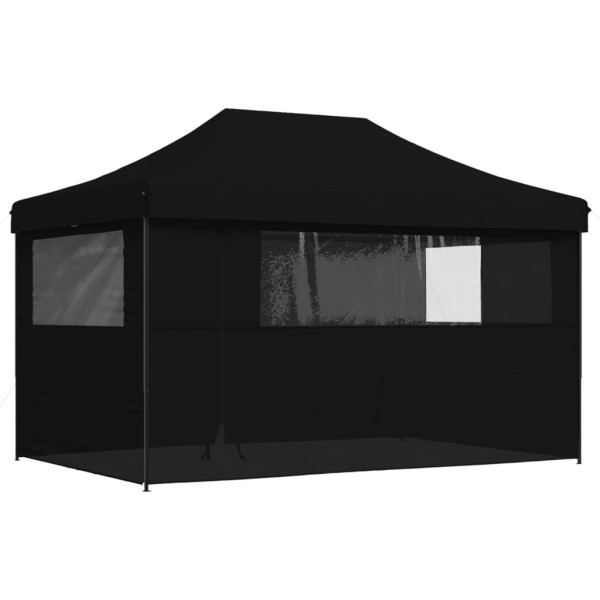 Tienda de fiesta plegable Pop-Up con 4 paredes laterales negra M 5