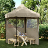 Tienda de fiesta plegable Pop-Up con 2 paredes laterales taupe 1