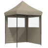 Tienda de fiesta plegable Pop-Up con 2 paredes laterales taupe 2