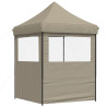 Tienda de fiesta plegable Pop-Up con 2 paredes laterales taupe 5