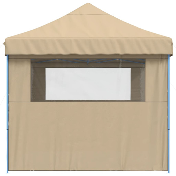Tienda de fiesta plegable Pop-Up con 3 paredes laterales beige M 4
