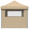 Tienda de fiesta plegable Pop-Up con 3 paredes laterales beige 4