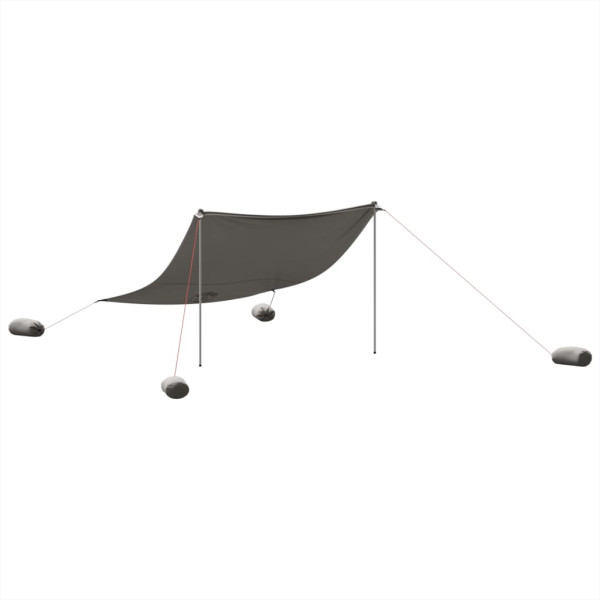 Toldo de praia com âncoras de areia 304x300 cm cinzento M 2