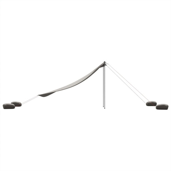 Toldo de praia com âncoras de areia 304x300 cm cinzento M 5