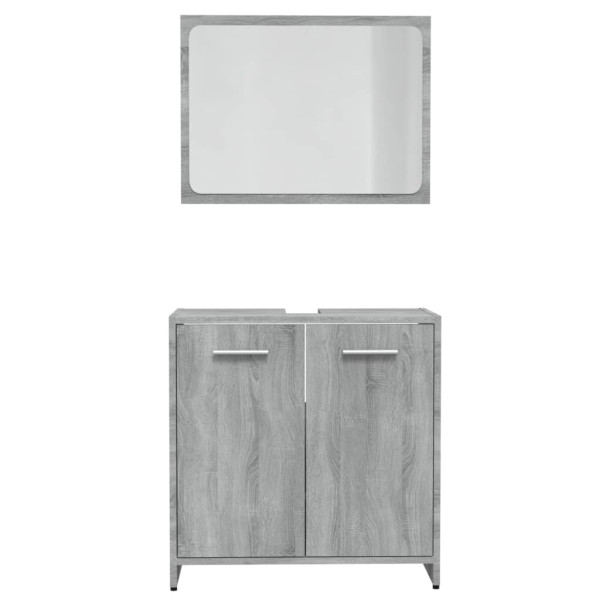 Set de muebles de baño madera contrachapada gris Sonoma M 5
