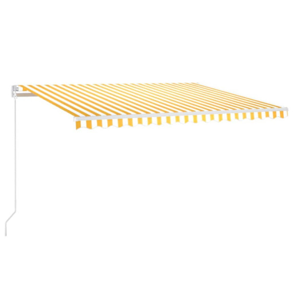 Toldo retrátil manual com LED 450x300 cm amarelo e branco M 2