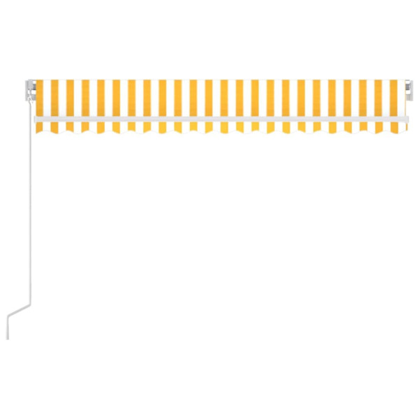 Toldo retrátil manual com LED 450x300 cm amarelo e branco M 3
