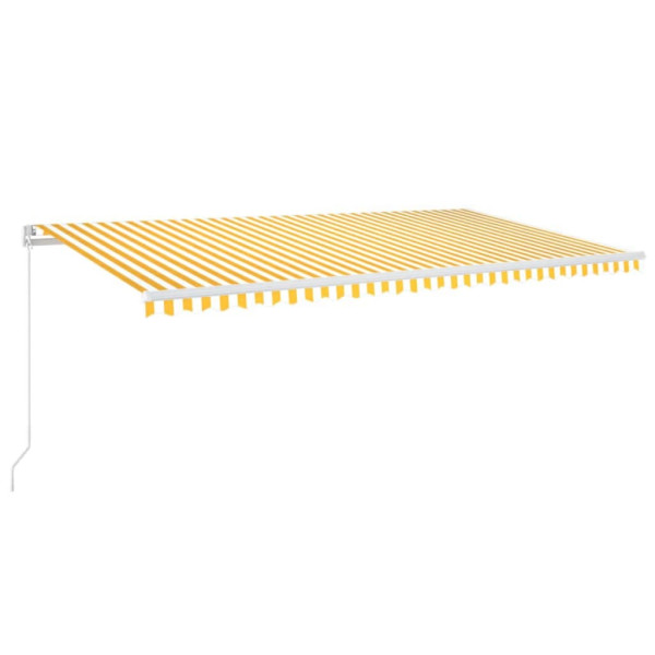 Toldo retrátil manual com LED 600x300 cm amarelo e branco M 2