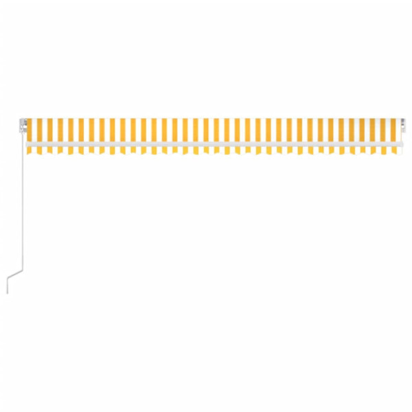 Toldo retrátil manual com LED 600x300 cm amarelo e branco M 3