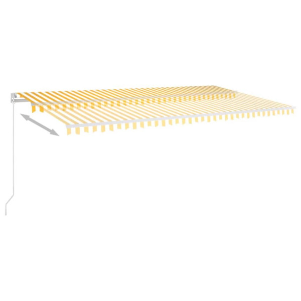 Toldo retráctil manual con luz LED amarillo y blanco 600x300 cm M 4