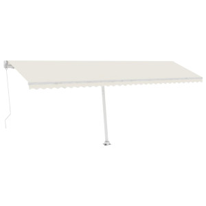 Toldo retrátil manual com LED 600x300 cm cor creme H