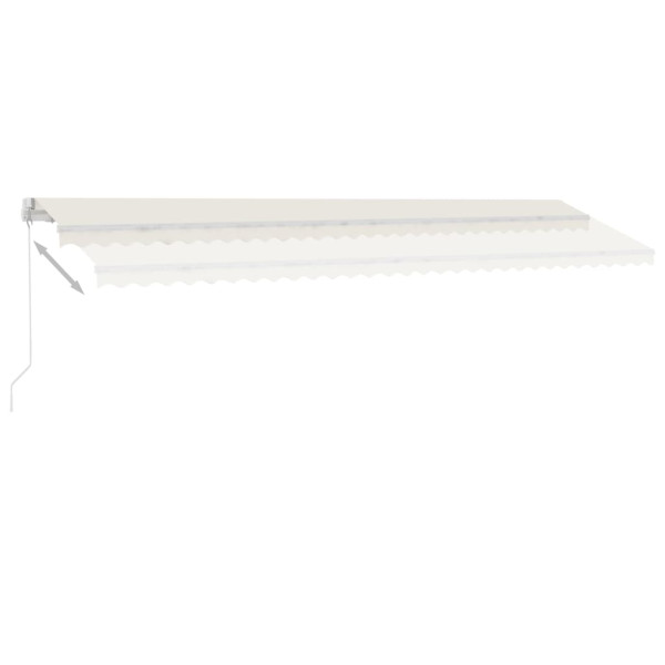 Toldo retrátil manual com LED 600x300 cm cor creme M 4