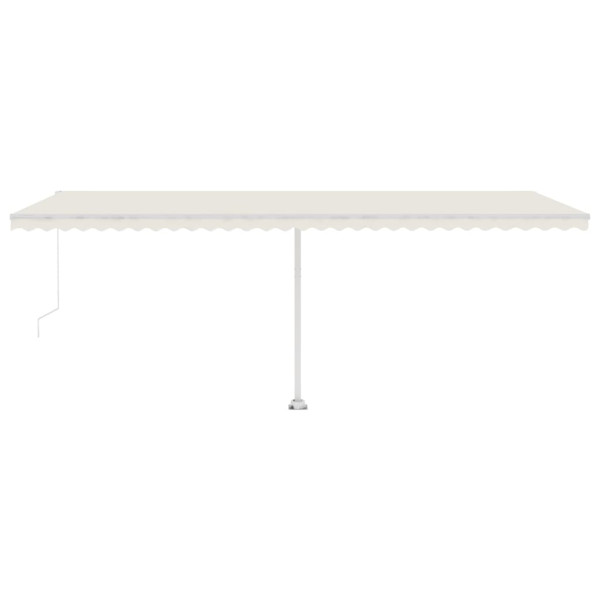 Toldo retráctil manual con luz LED color crema 600x300 cm M 5