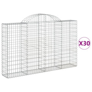 Cestos gabião arqueados 30 pcs 200x30x120/140 ferro galvanizado H