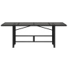 Mesa de jardim com tampo de vidro 190x80x75 cm vime PE preto 4