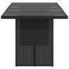 Mesa de jardim com tampo de vidro 190x80x75 cm vime PE preto 5