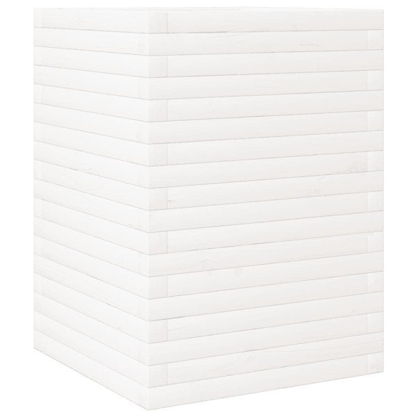 Jardinera madera maciza de pino blanco 50x50x68.5 cm M 2