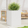 Vaso/floreira de jardim 50x50x68.5 cm pinho maciço branco 3