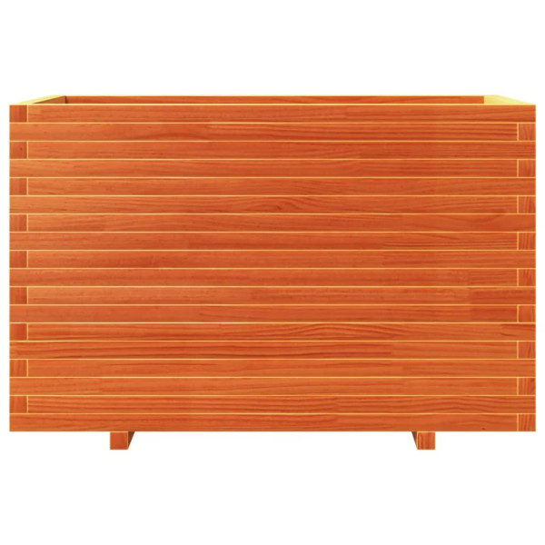 Jardinera madera maciza de pino marrón cera 110x60x72 cm M 5