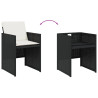 Set de muebles jardín 17 pzas con cojines ratán sintético negro 5