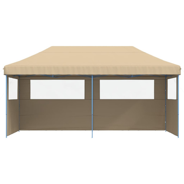 Tienda de fiesta plegable Pop-Up con 3 paredes laterales beige M 3