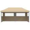 Tienda de fiesta plegable Pop-Up con 3 paredes laterales beige 3