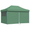 Tienda de fiesta plegable Pop-Up con 4 paredes laterales verde 2