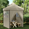 Tienda de fiesta plegable Pop-Up con 4 paredes laterales taupe 1