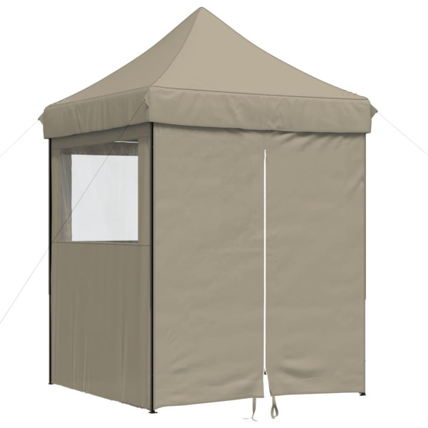 Tienda de fiesta plegable Pop-Up con 4 paredes laterales taupe M 2