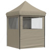 Tienda de fiesta plegable Pop-Up con 4 paredes laterales taupe 5